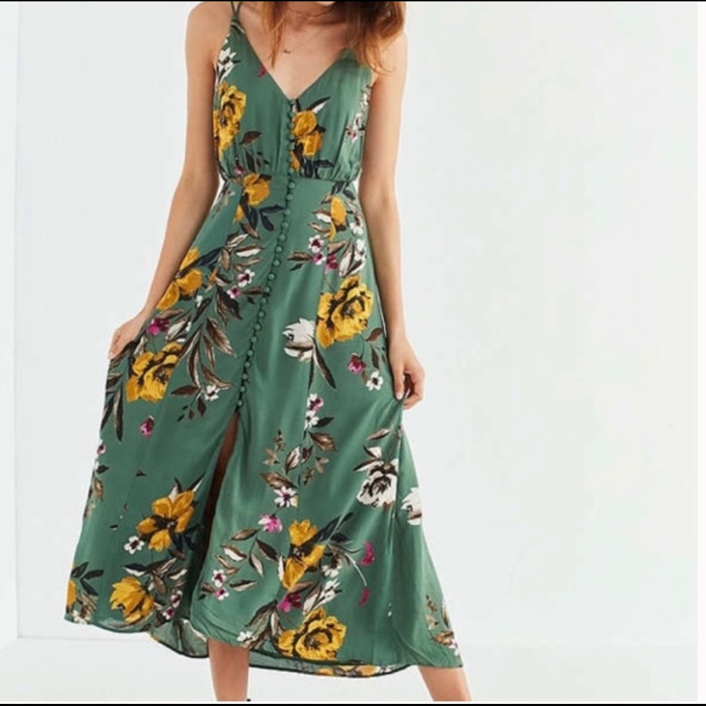 Urban Outfitters Strappy Floral Button Dress
